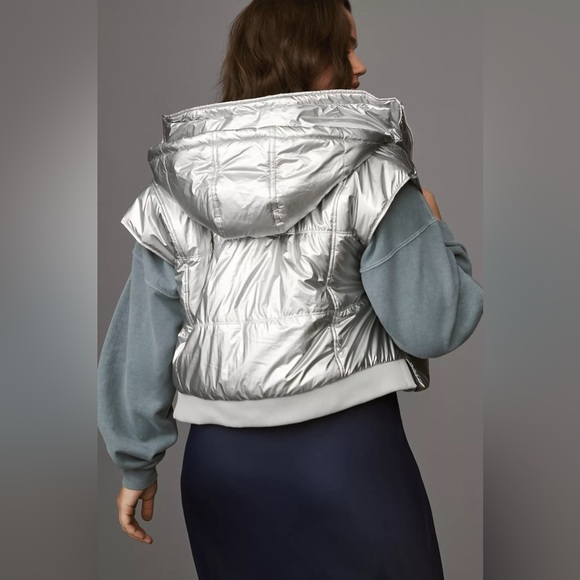 Daily Practice by Anthropologie Metallic Puffer Vest - Picture 6 of 7